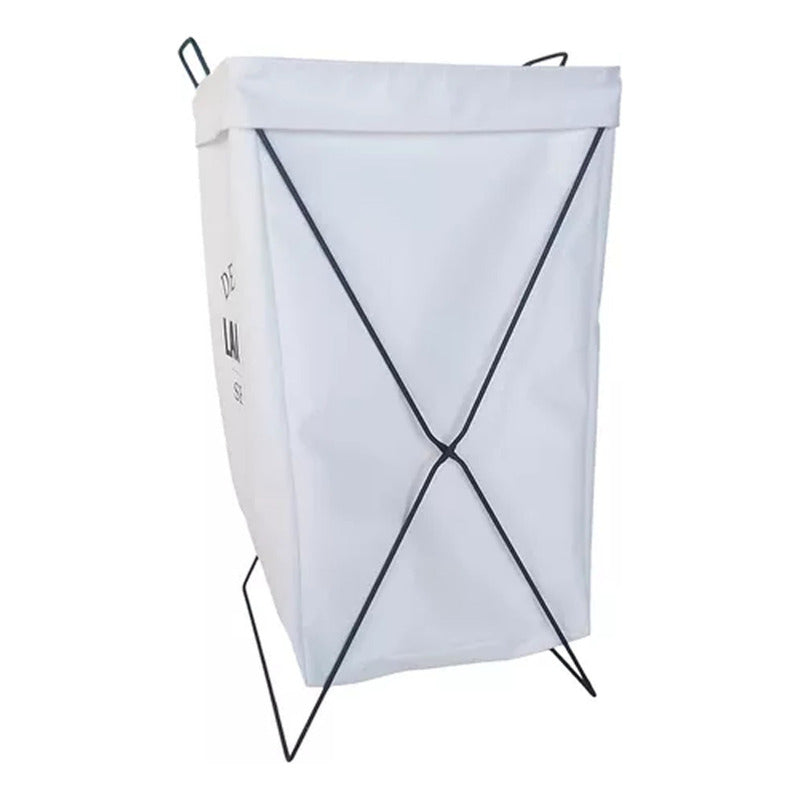 Cesto Canasto Ropa Sucia Exahome Tela Impermeable Plegable Color Blanco Lisa Liso