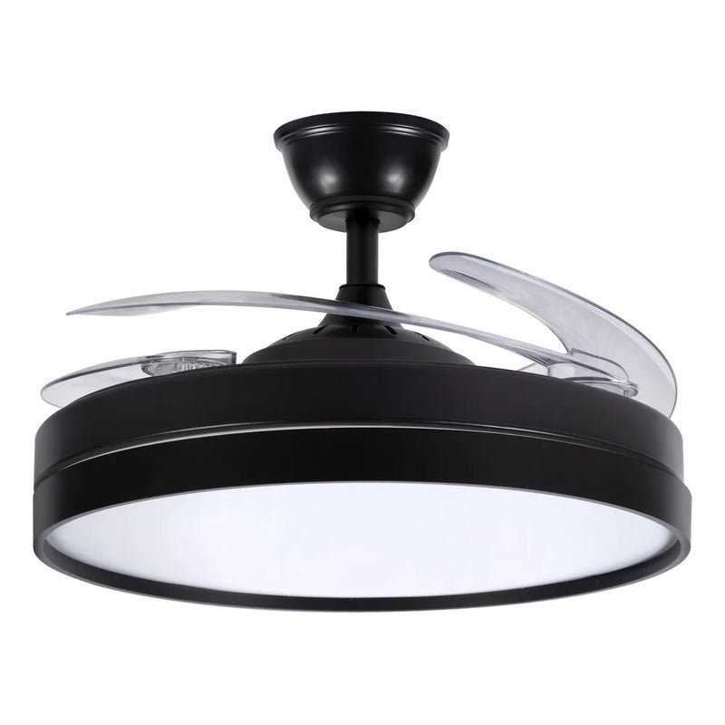 Ventilador De Techo Retráctil Negro Luz Led Control Remoto 1.06 M 50/60 Negro Acrilico Plástico 4