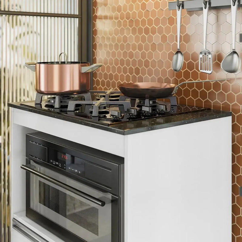 Bajo Mesada De Cocina Exahome Exclusivo Premium Para Anafe Blanco
