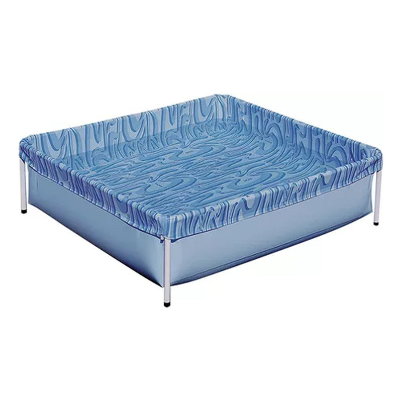 Pileta Estructural Exahome Linea Akua 400lts Galvanizado Color Azul Rectangular
