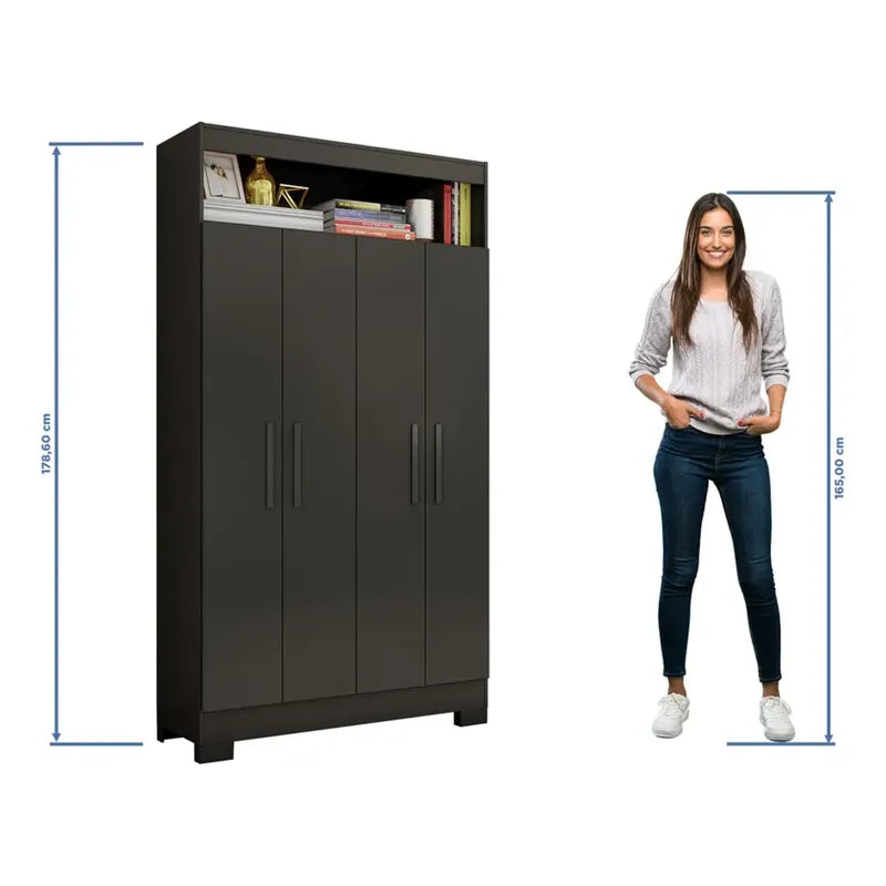 Placard Premium Ropero Exahome Multiuso 4 Puertas Exclusivo Negro