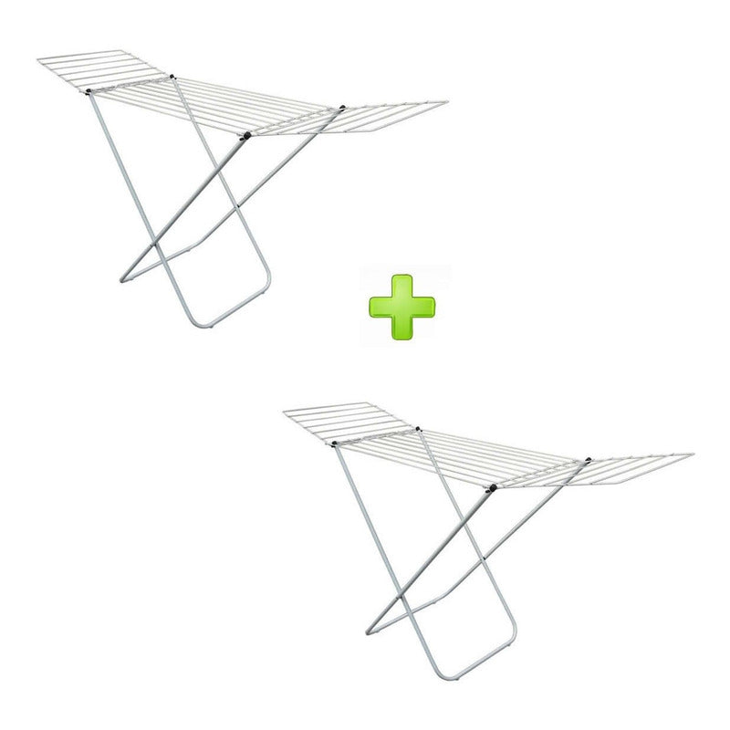 Combo 2 Tender Con Alas Exahome Plegable Mas Grande 145cm Blanco