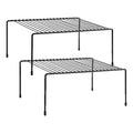 2 Organizadores Estante Alacena Reforzado Cocina Armario Color Negro
