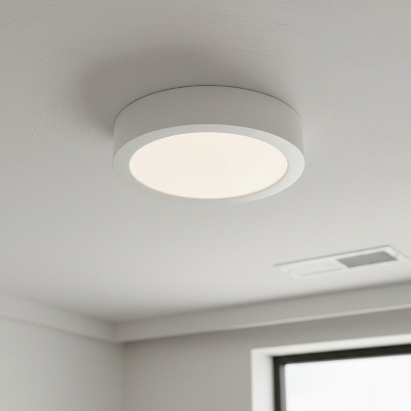 Plafon Redondo Con Base Circular 18w Luz Fria Pack 5u Blanco Frío