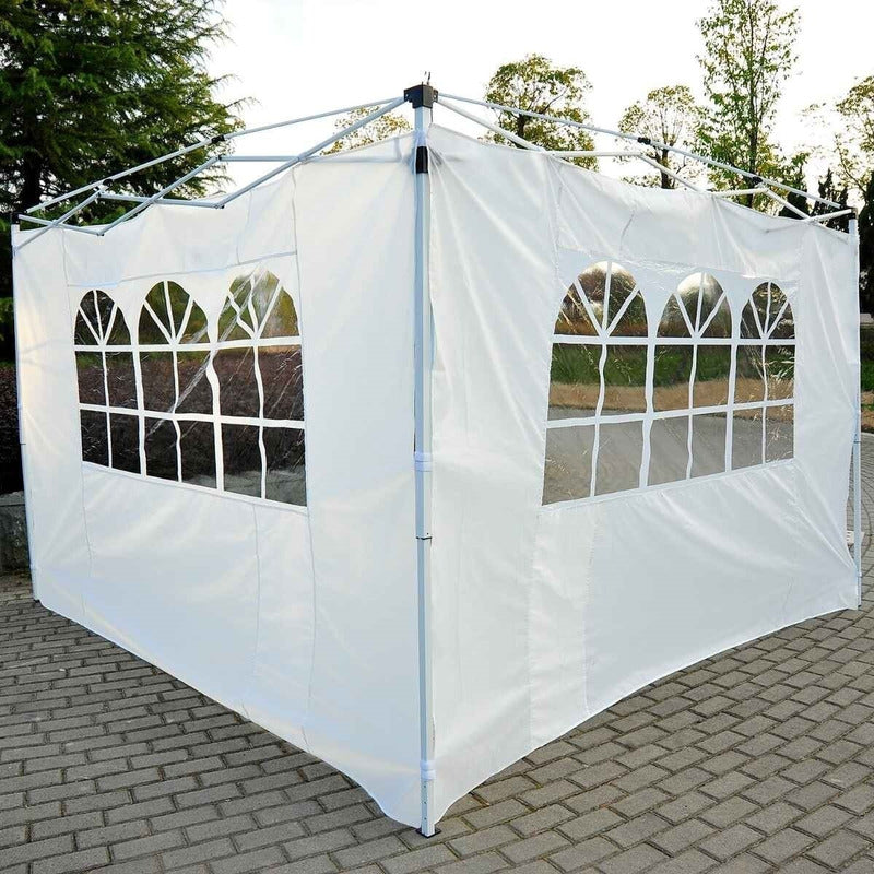 Pared Cobertor Gazebo Con Ventana Jardin Galeria Cerramiento Blanco