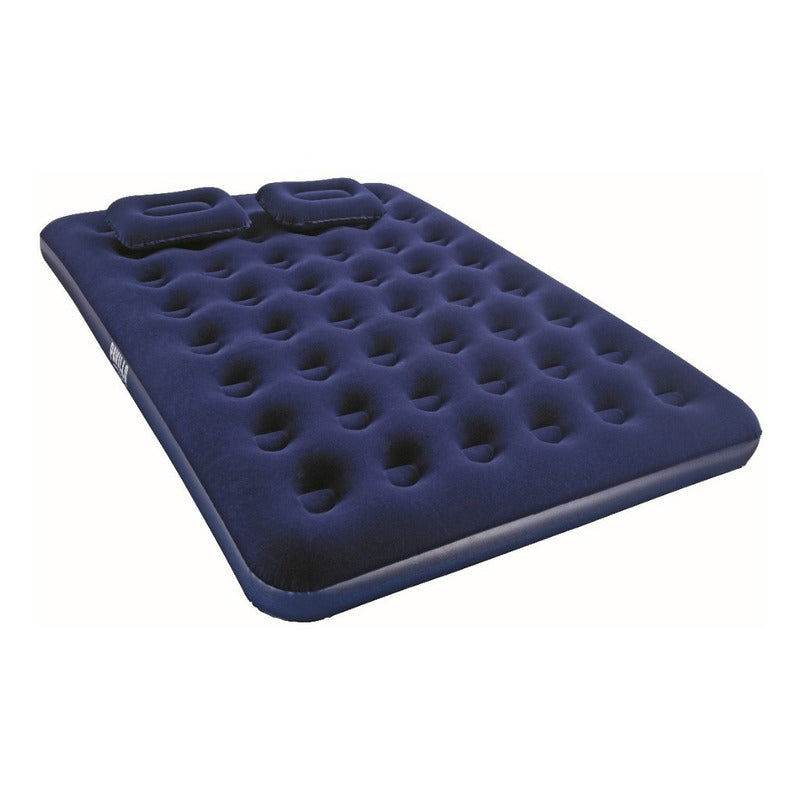 Colchon Inflable Bestway 2 1/2 Plaza 2 Almohadas E Inflador Color Azul