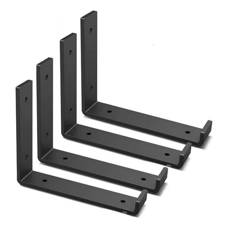 Ménsula Exahome 30cm Negros 4 Unidades 3mm Espesor