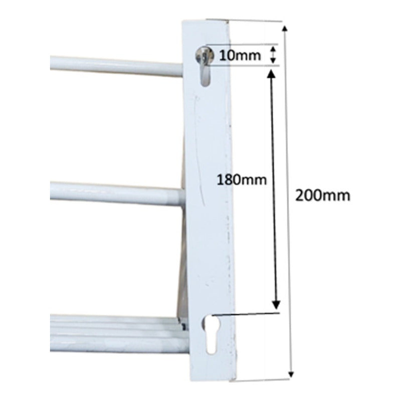 Tender Extensible Pared Reforzado 45cm De Ancho 10 Varillas Blanco
