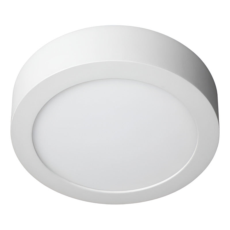 Plafon Redondo Con Base Circular 18w Luz Calida Pack 20u Blanco Cálido