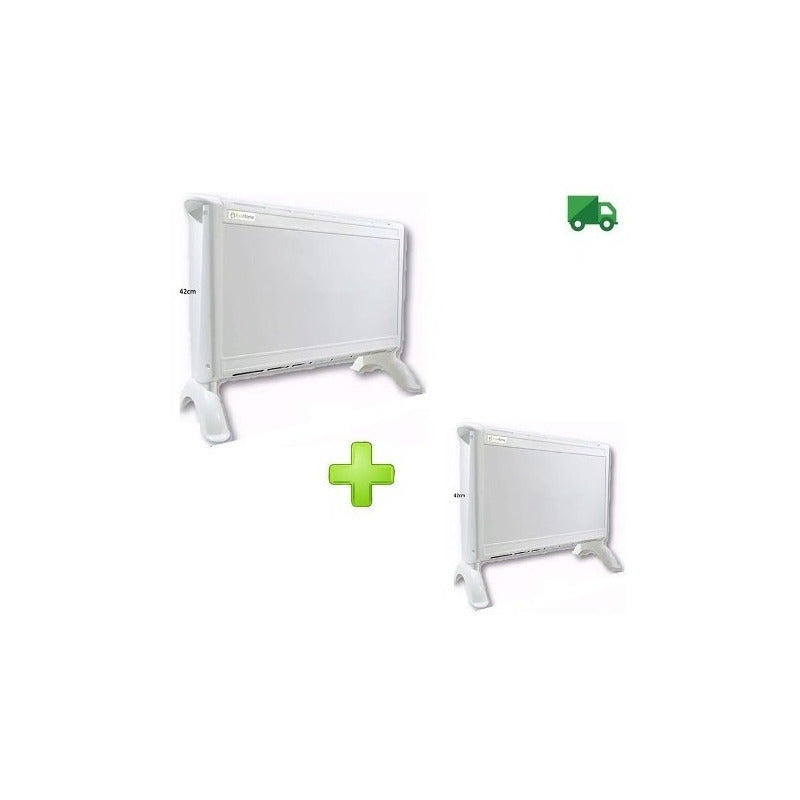 Combo 2 Calefactor + Caloventor Electrico Estufa Exahome Negro