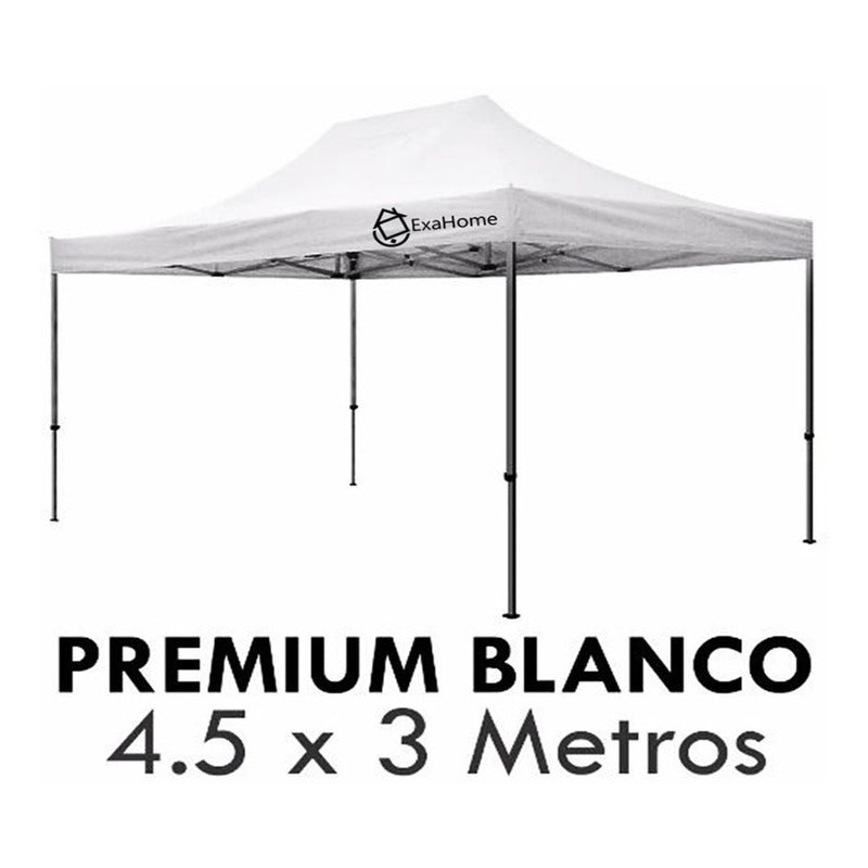 Gazebo Plegable Exahome 4.5x3 Impermeable + Bolso Y Estacas  Blanco