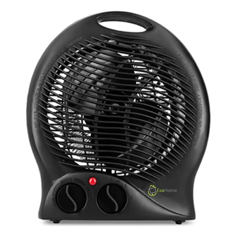 Caloventor Exahome Unico Con Termostato 2 Años De Color Negro
