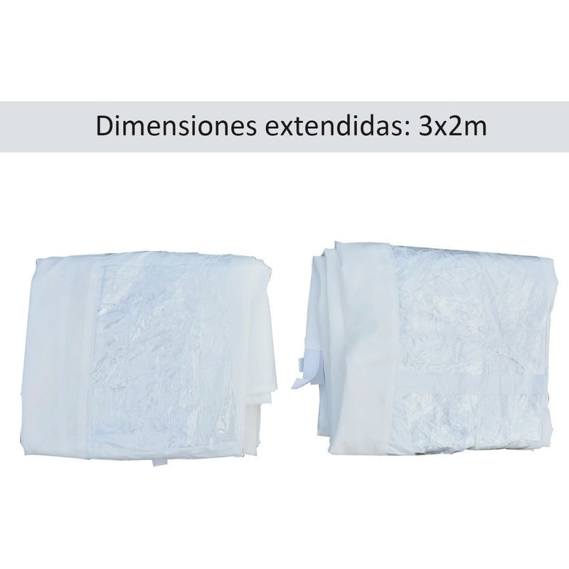 Pared Cobertor Gazebo Con Ventana Jardin Galeria Cerramiento Blanco