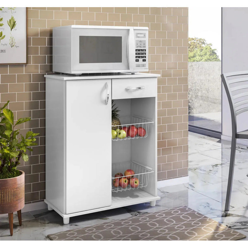 Mueble Frutero Organizador Cocina Porta Microondas Exahome Blanco