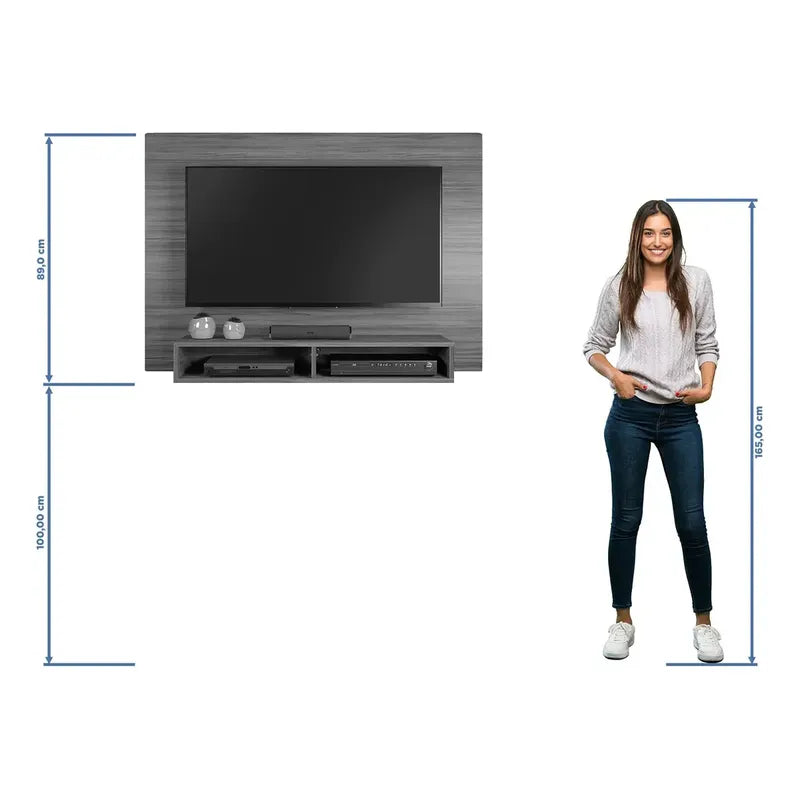 Rack Plus Exahome Mueble Para Tv Moderno Y Funcional Pared Roble New