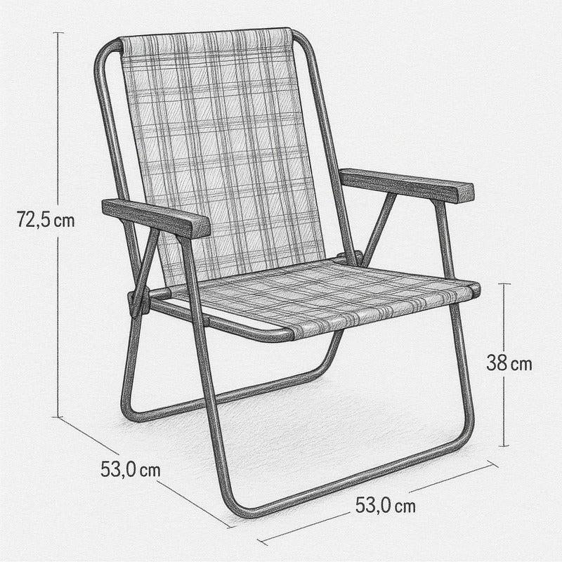 Silla Reposera Alta Exahome Plegable Portátil Playa Jardín