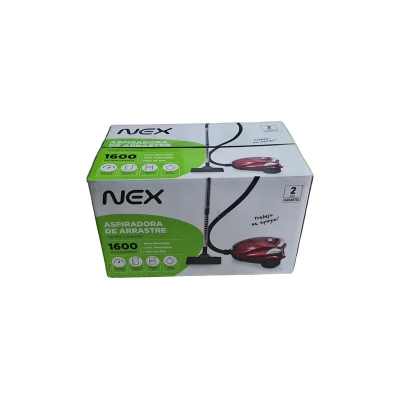 Aspiradora Nex 1600w 3 Litros | Tubo Telescópico Metálico Rojo