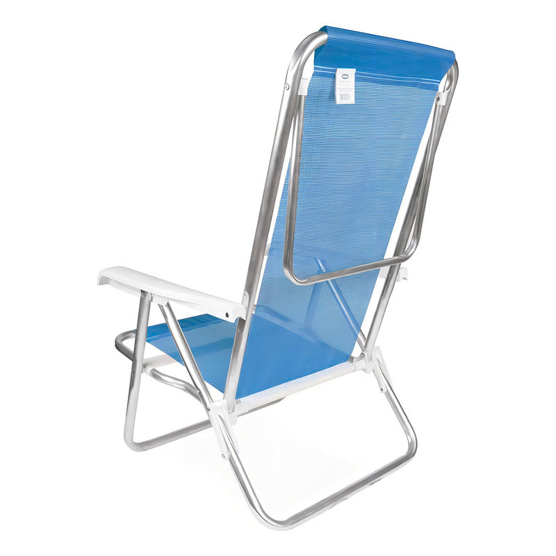 Reposera Silla Aluminio 8 Posiciones Exahome Playa Camping Azul Marino