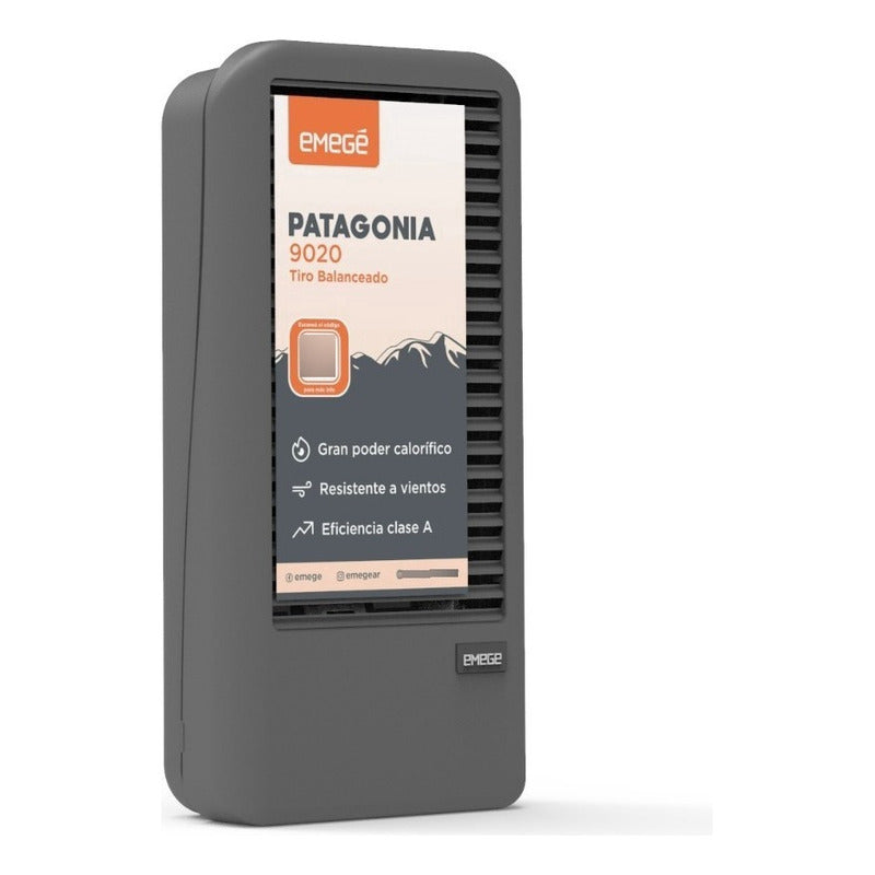 Calefactor A Gas Emegé Patagonia 2000kcal Tb Multigas Pared Gris Gris Oscuro