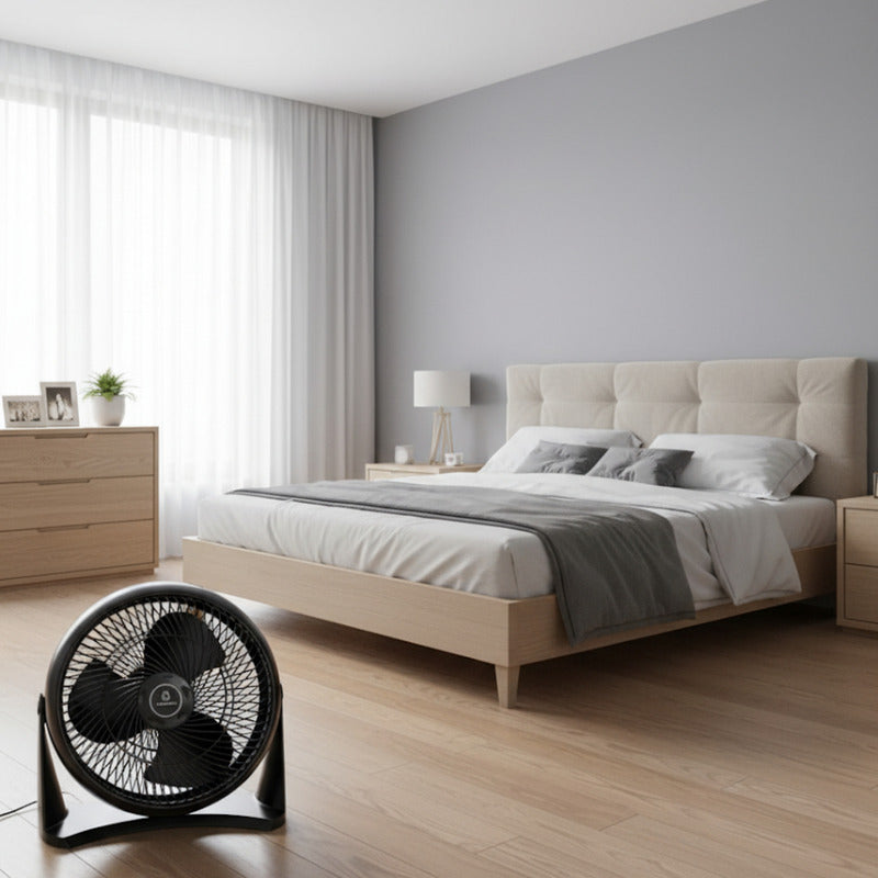 Ventilador Turbo 12  Exahome Piso Pared Hogar Oficina Mejor 76.2 Cm 50hz Negro Negro Pvc 5