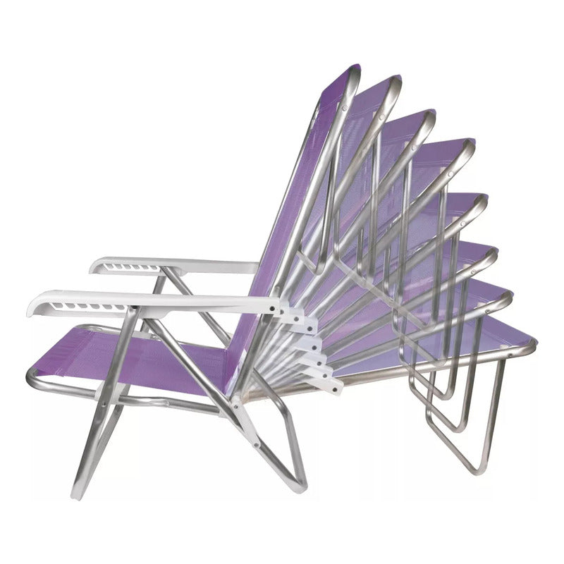 Combo 2 Reposeras 5 Posiciones + Carro P Tienda Oficial Negro