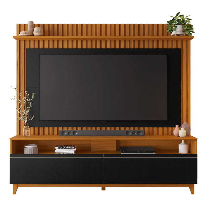 Rack Tv Completo Premium Exahome Mueble Televisión Exclusivo Negro
