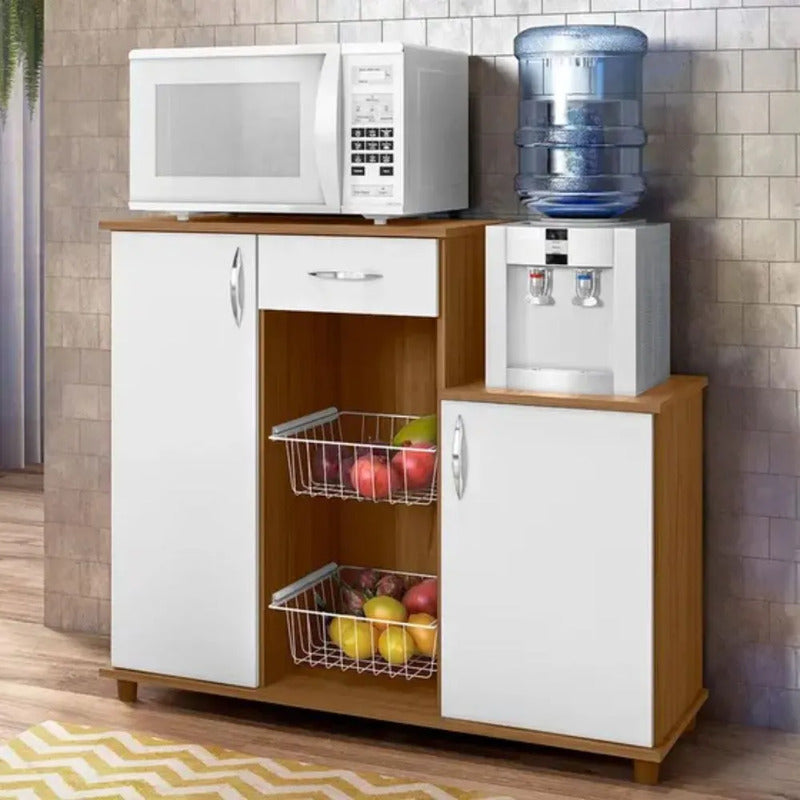 Mueble Frutero Organizador Exahome Porta Microondas Cocina Nogal