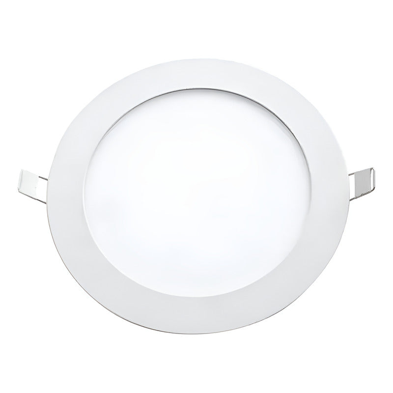 Plafon Panel Led Embutible Redondo 18w Calido Pack 10u Blanco Cálido