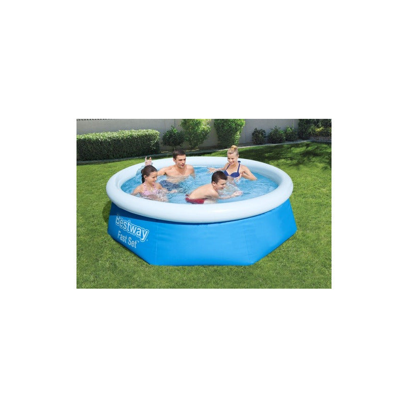Pileta Inflable Redonda Fast Set 1880 Lts Bestway 57448 Color Azul