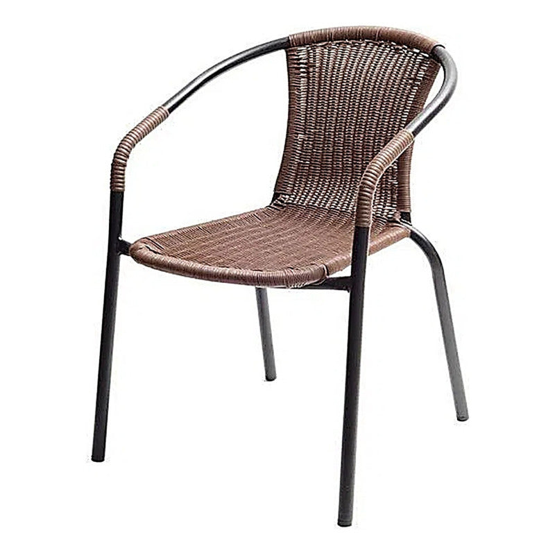 4 Sillas Rattan Apilable Hogar Jardin Bar Comercio Ratan Color Maiz