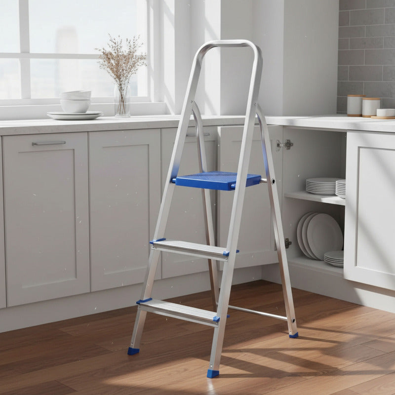 Escalera De Aluminio Plegable Tijer Tienda Oficial Azul