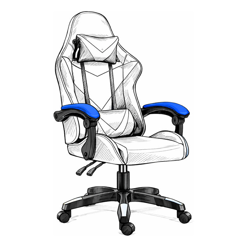 Juego De Apoya Brazos Para Silla Gamer Repuesto Exahome Azul Cuero Sintético