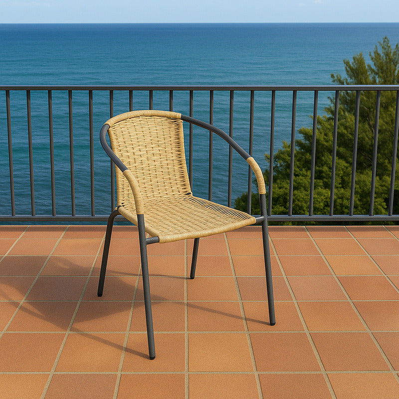 Silla Rattan Ratan Jardin Patio Terraza Exterior Interior Maiz