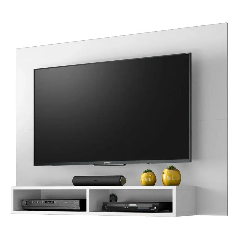 Rack Plus Exahome Mueble Para Tv Moderno Y Funcional Pared Blanco