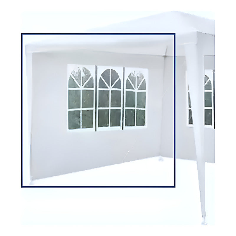 Pared Cobertor P/ Gazebo De 4x3 C/ Ventana Patio Cerramiento Blanco