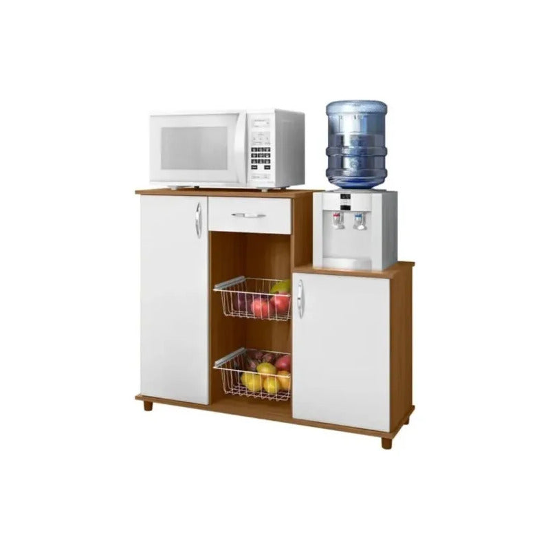 Mueble Frutero Organizador Exahome Porta Microondas Cocina Nogal