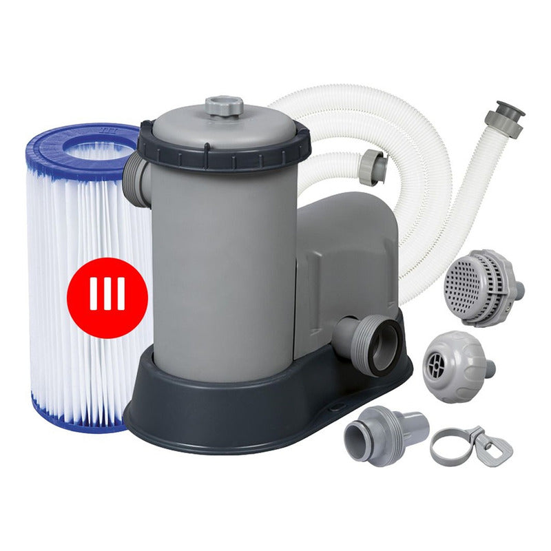 Bomba Filtro Bestway Mas L/ Hora Piletas Lona Limpieza Agua