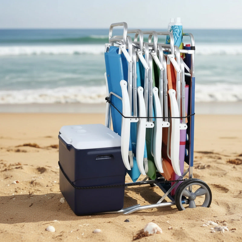 Carro Carrio Playero Mesa Porta Silla Tienda Oficial Azul