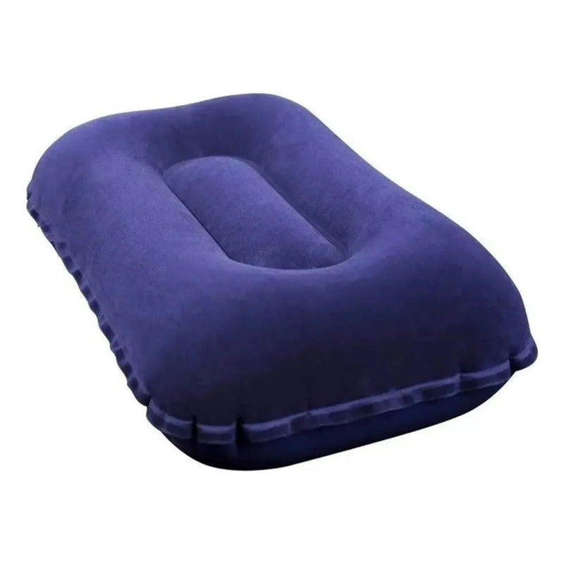 Colchon Inflable 1 Plaza Con Almohada E Inflador De Azul