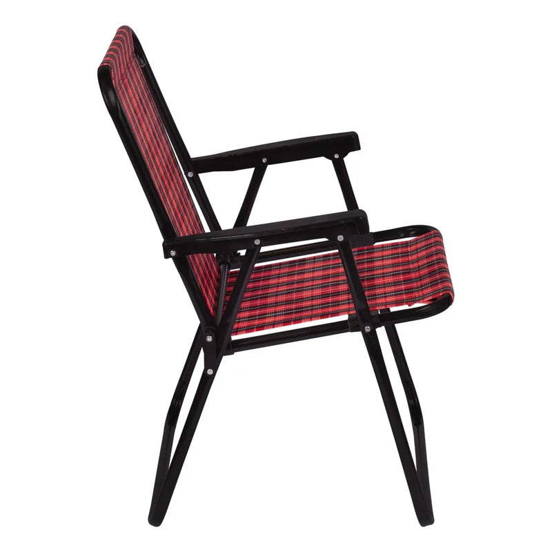 Reposera Silla Alta Exahome Acero Playa Camping Plegable Cua Verde Oscuro