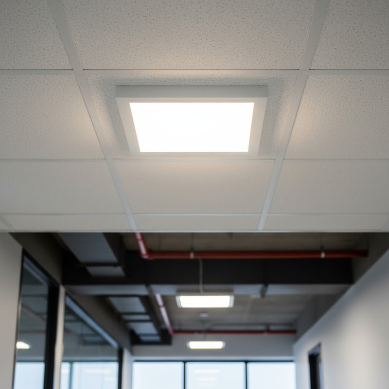 Plafon Cuadrado Led Embutible 18w Luz Calida Blanco Cálido