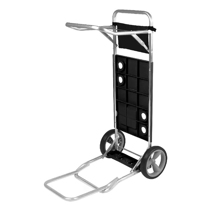 Carro Carrio Playero Mesa Porta Sillas Aluminio Extension Azul