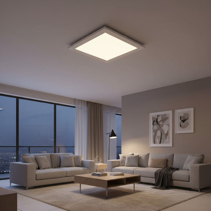 Plafon Cuadrado Led Embutible 18w Luz Calida Blanco Cálido