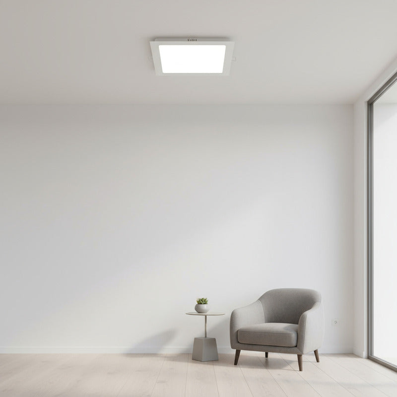 Plafon Cuadrado Led Embutible 18w Luz Fria Blanco Frío