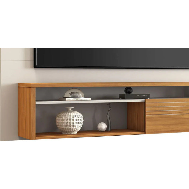 Rack Tv Con Panel Premium Exahome 65 Pulgadas Exclusivo Blanco