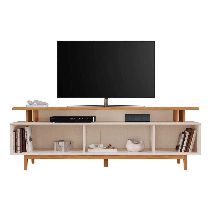 Rack Tv Premium Panel Exahome Exclusivo Mueble Televisión Blanco