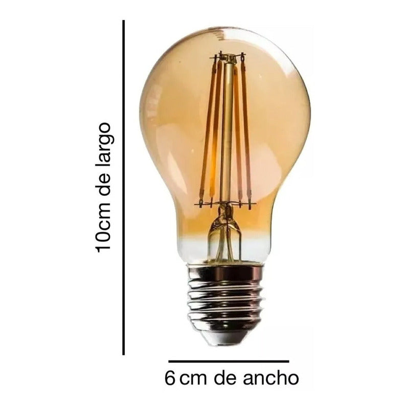 Lampara Foco Vintage Ambar Clasica Filamento 4w Ámbar