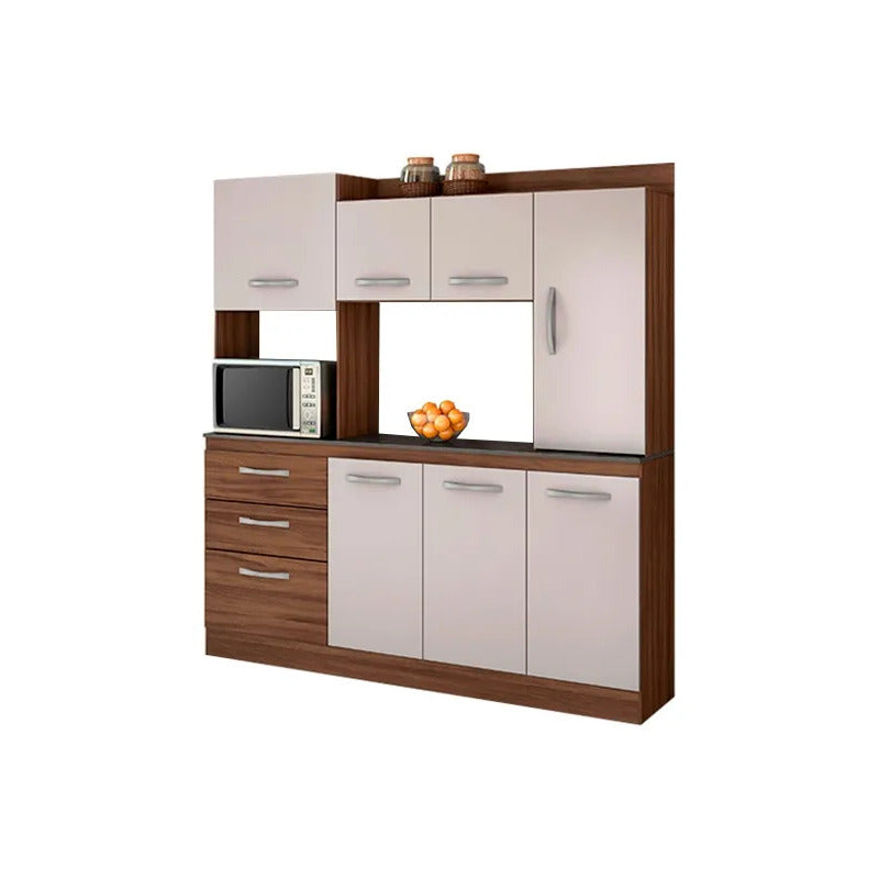 Mueble De Cocina Completo Aparador Multiuso Bajo Mesada Nogal