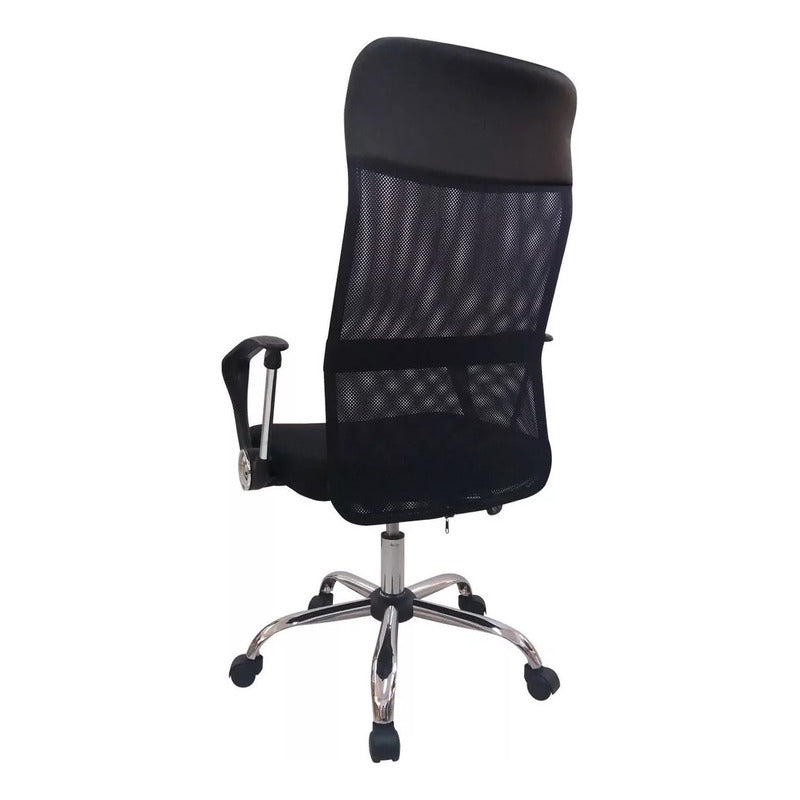 Silla De Oficina Exahome Ergonomica Negra Premium Metalica Color Negro Material Del Tapizado Mesh Malla