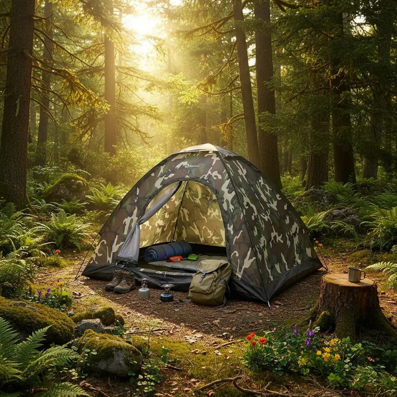 Carpa 2p Autoarmable Iglu Exahome 2x150x110 + Colchon 2p Verde Oscuro